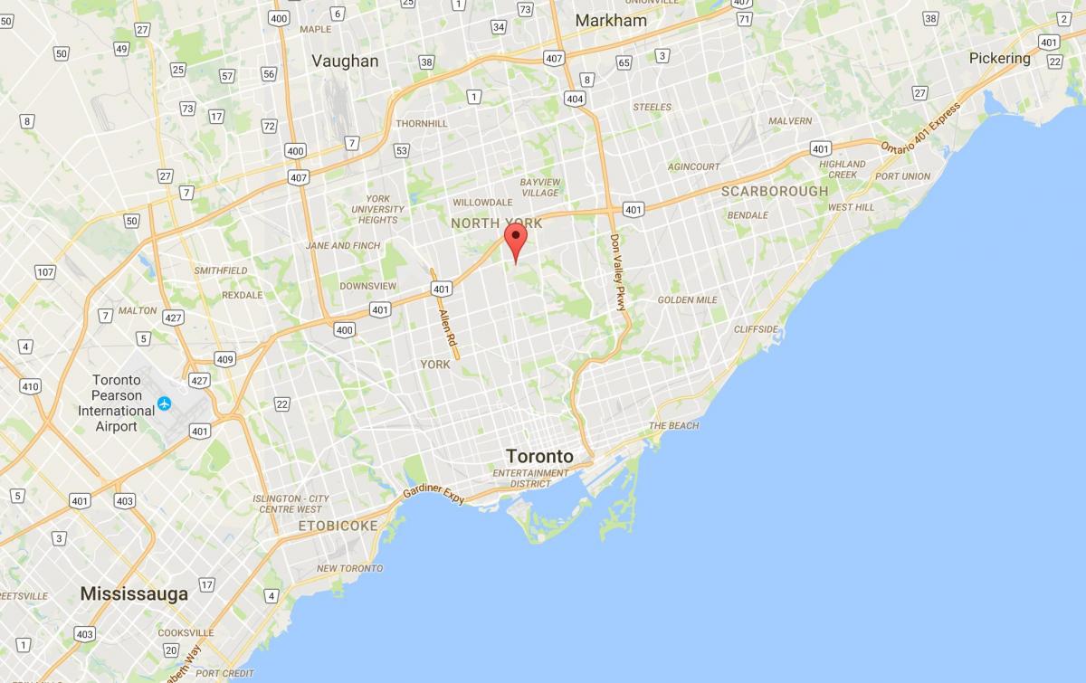 Mapa de Hoggs Buit del districte de Toronto