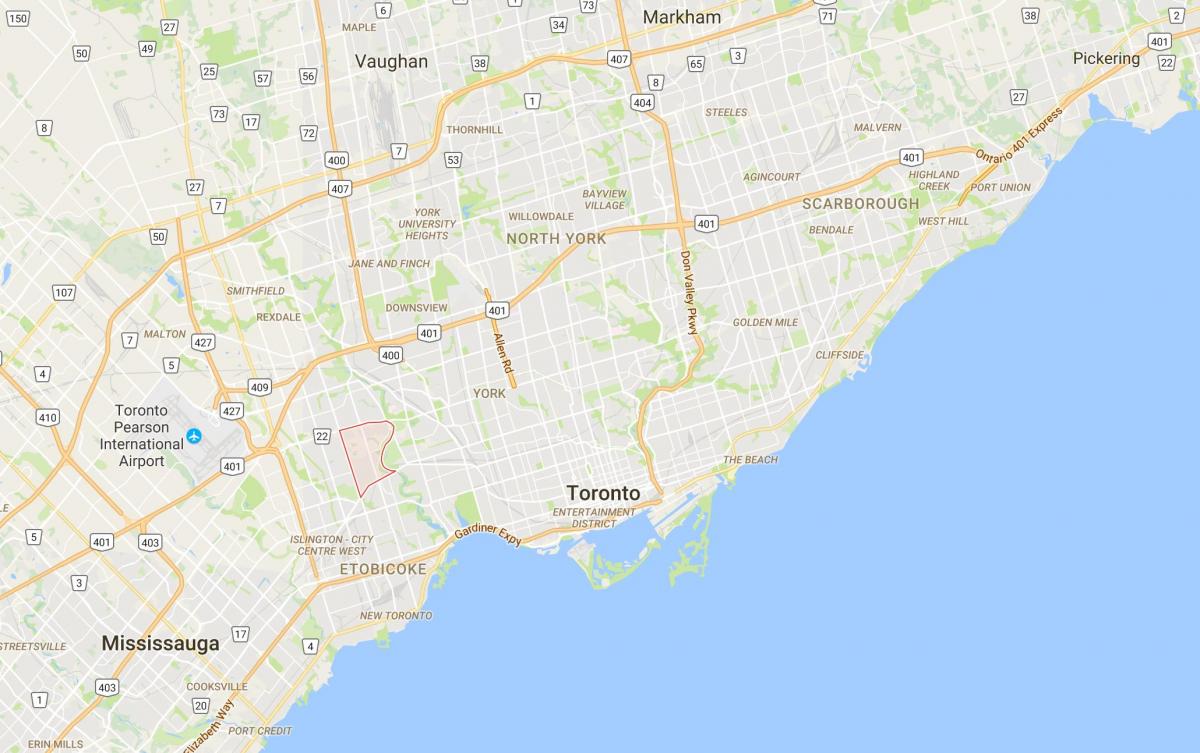 Mapa de Humber Vall Poble districte de Toronto