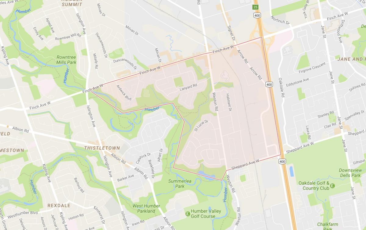 Mapa de Humbermede barri de Toronto