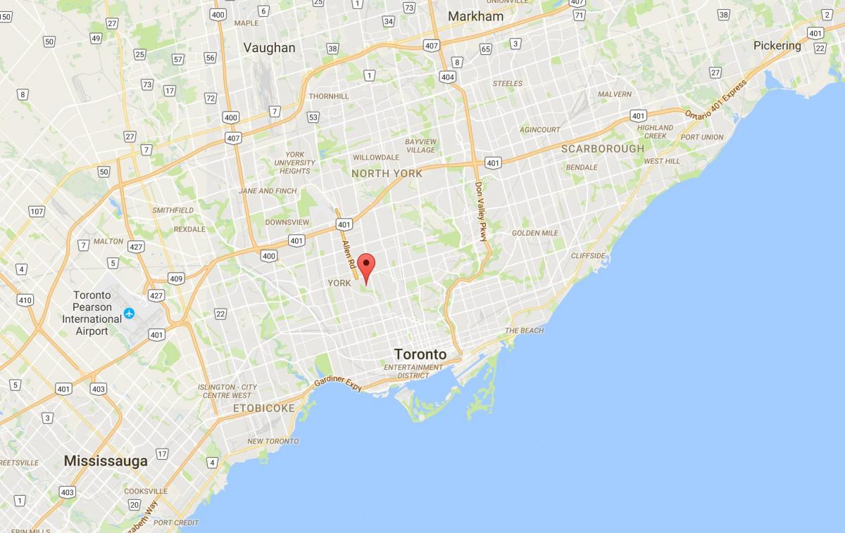 Mapa de Humewood–Cedarvale districte de Toronto