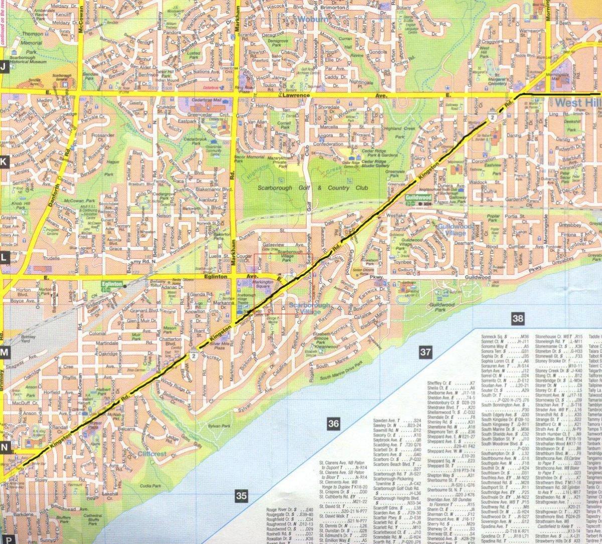 Mapa de Kingston carretera de Toronto