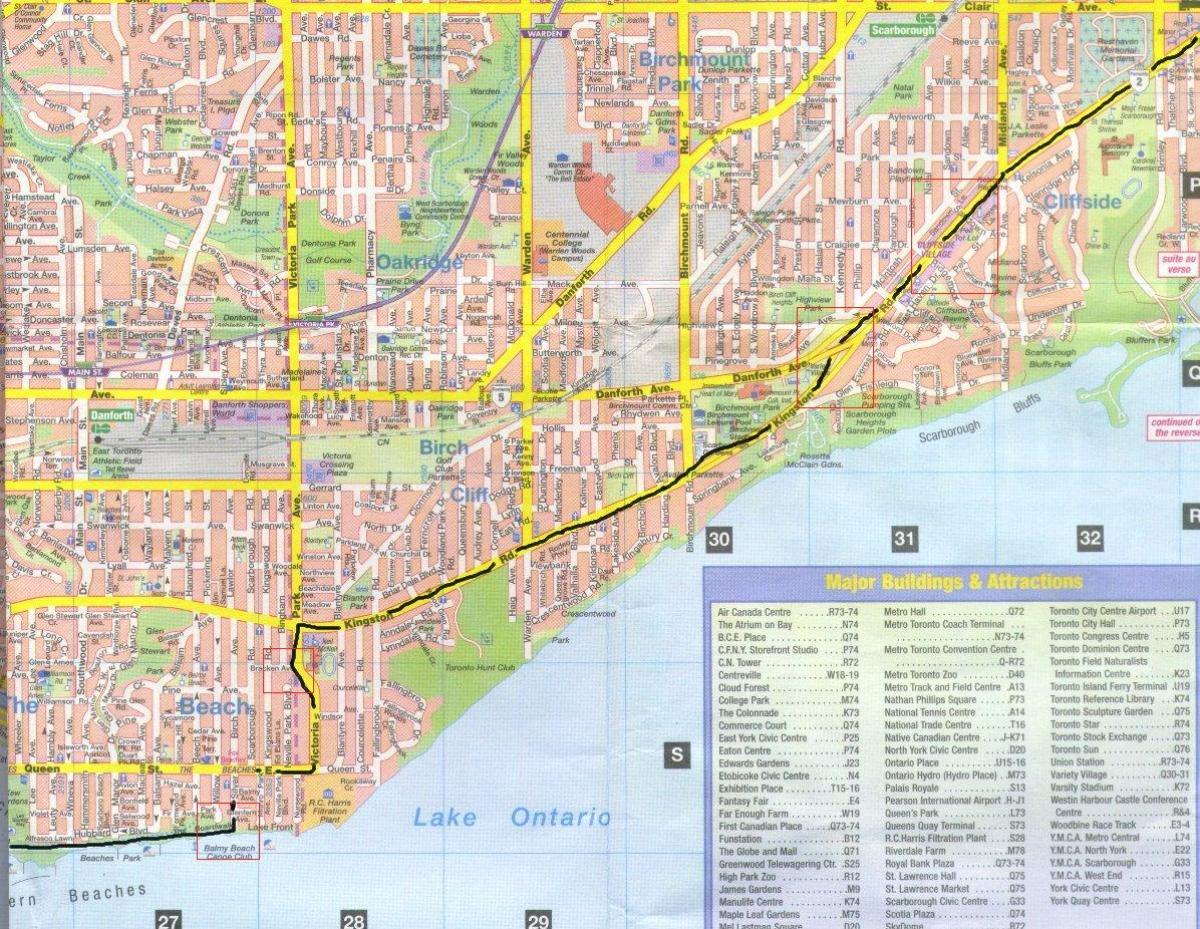 Mapa de Kingston carretera Ontarion