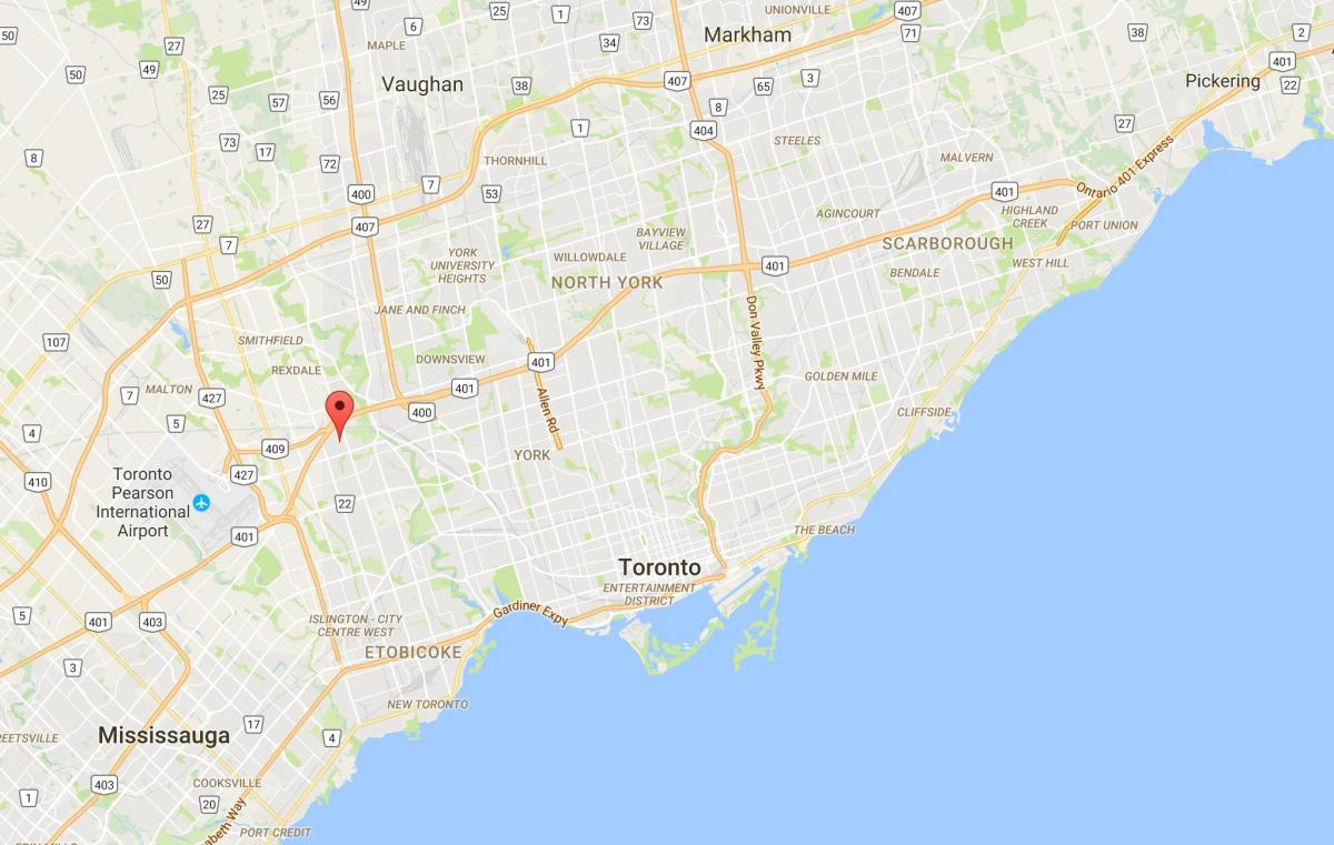 Mapa de Kingsview Poble districte de Toronto
