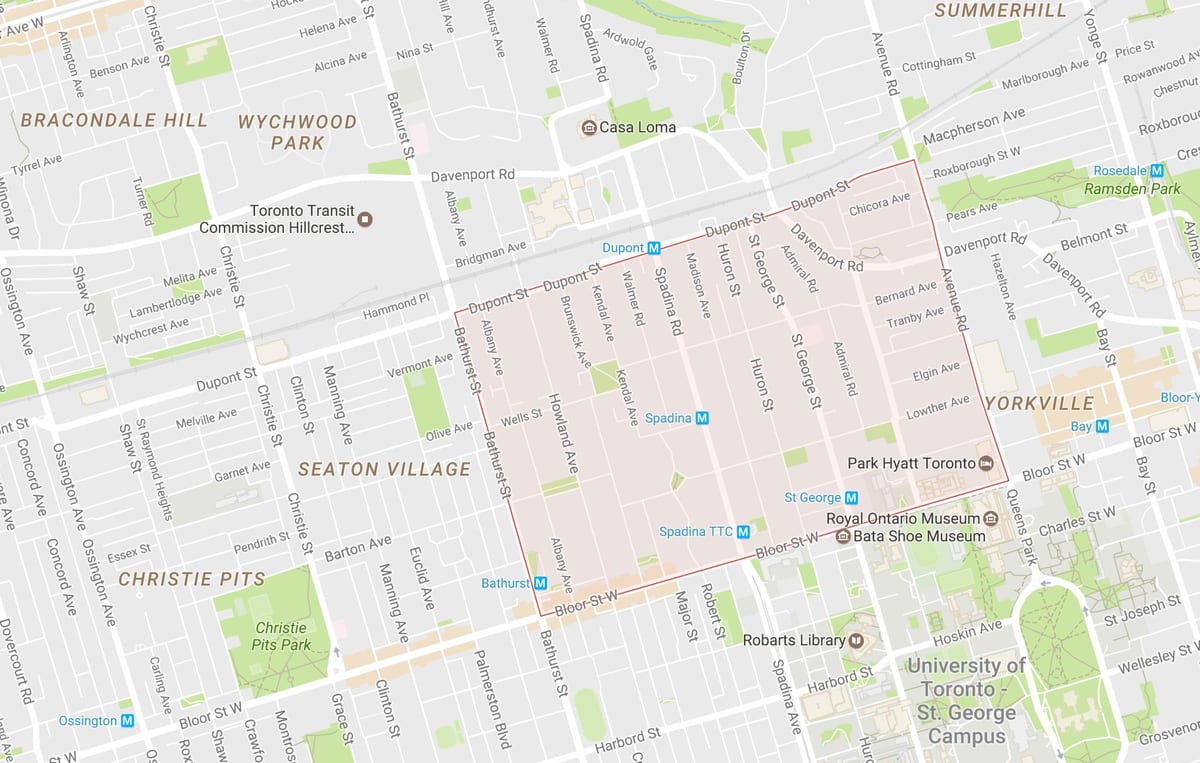 Mapa de L'Annex barri de Toronto