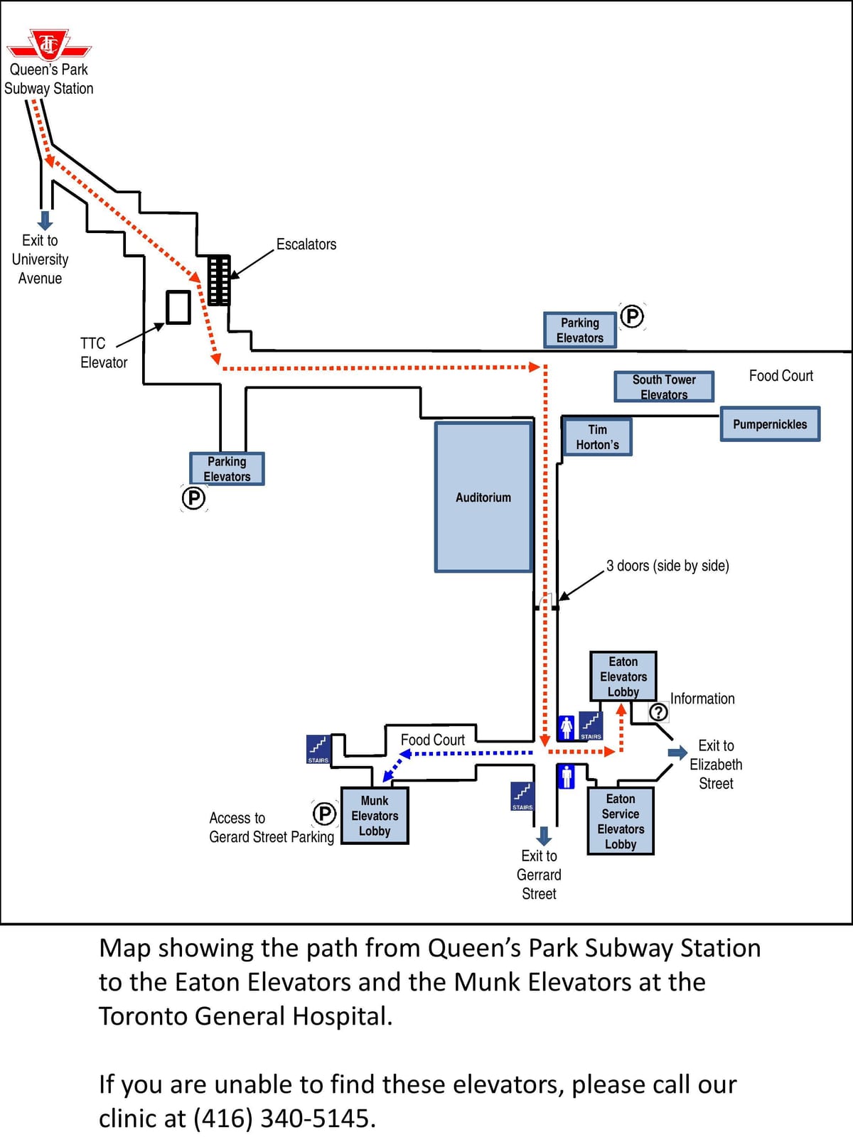 Mapa de l'Hospital General de camí de Toronto