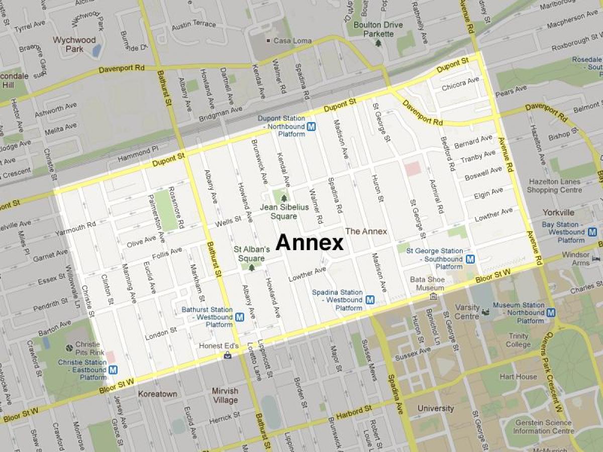 Mapa de L'Annex de Toronto