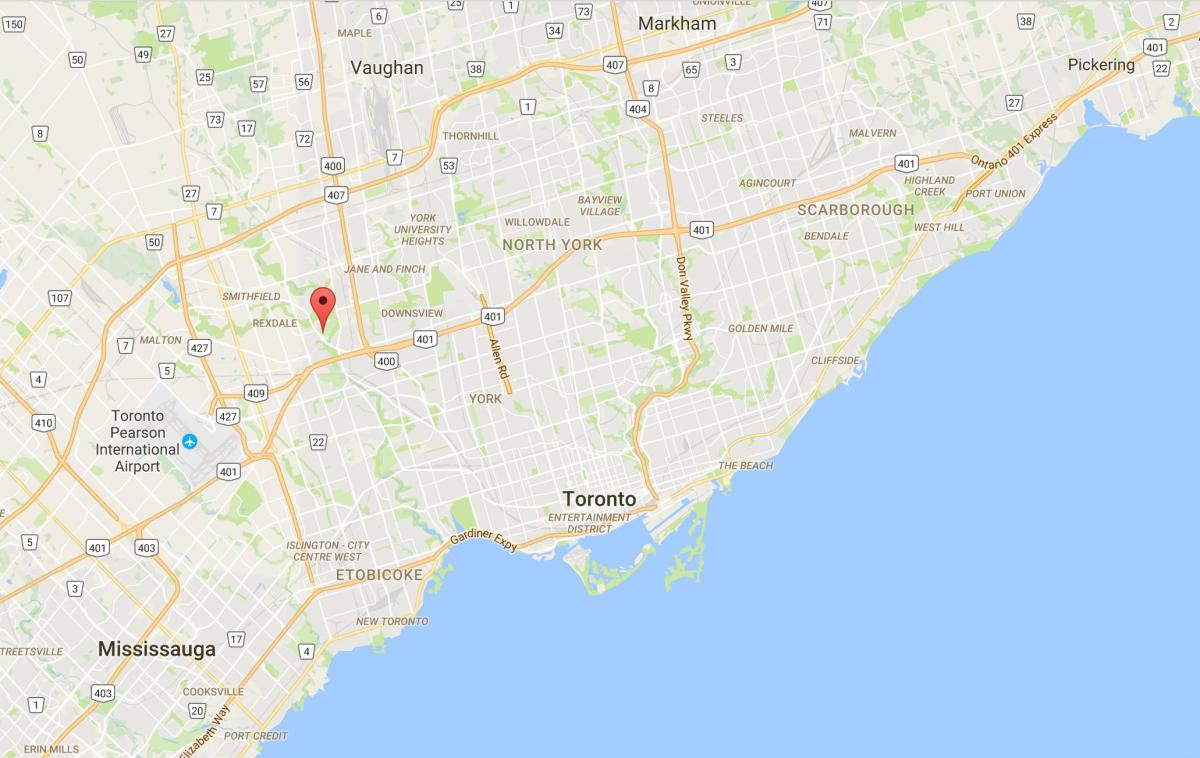 Mapa de La Oms districte de Toronto