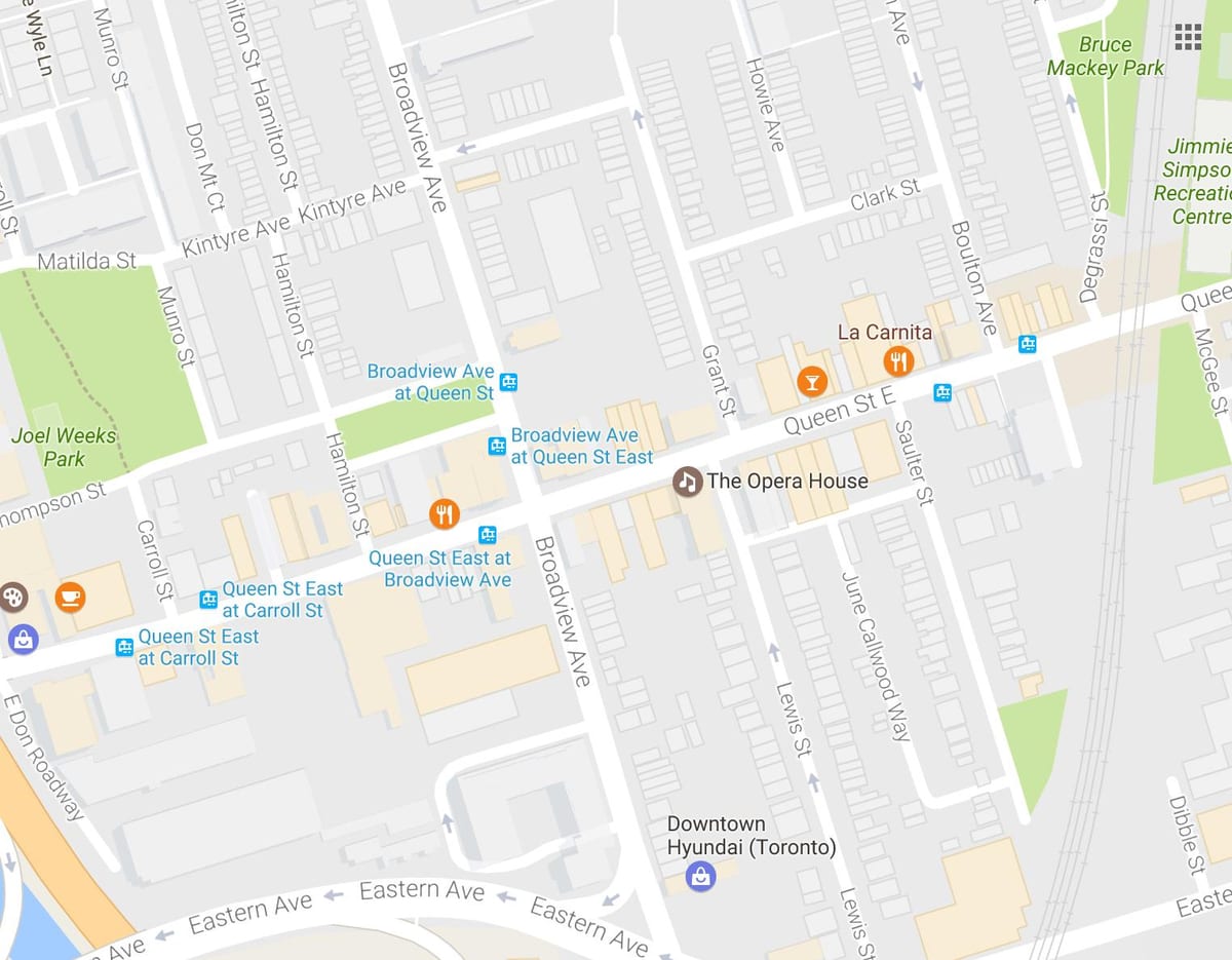 Mapa de L'Òpera de Toronto