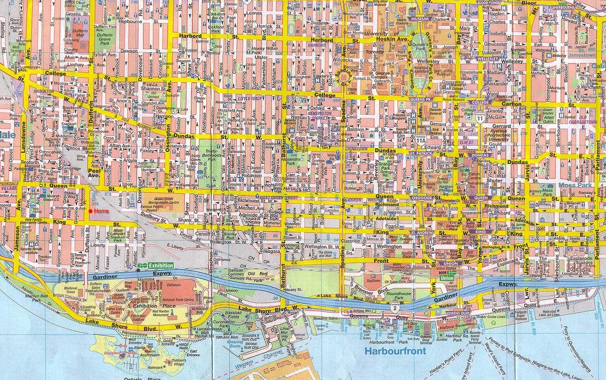 Mapa de la Ciutat de Toronto, Canadà