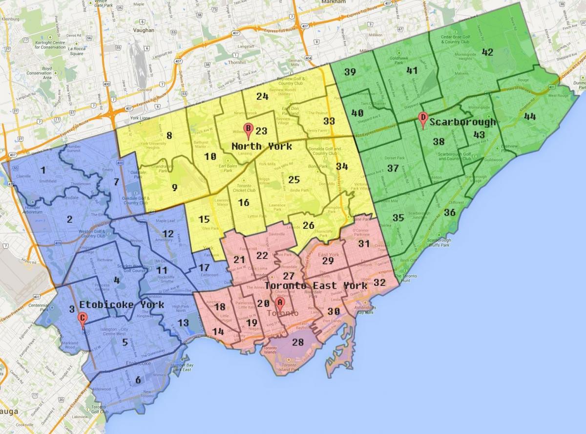 Mapa de la Ciutat de Toronto Límit