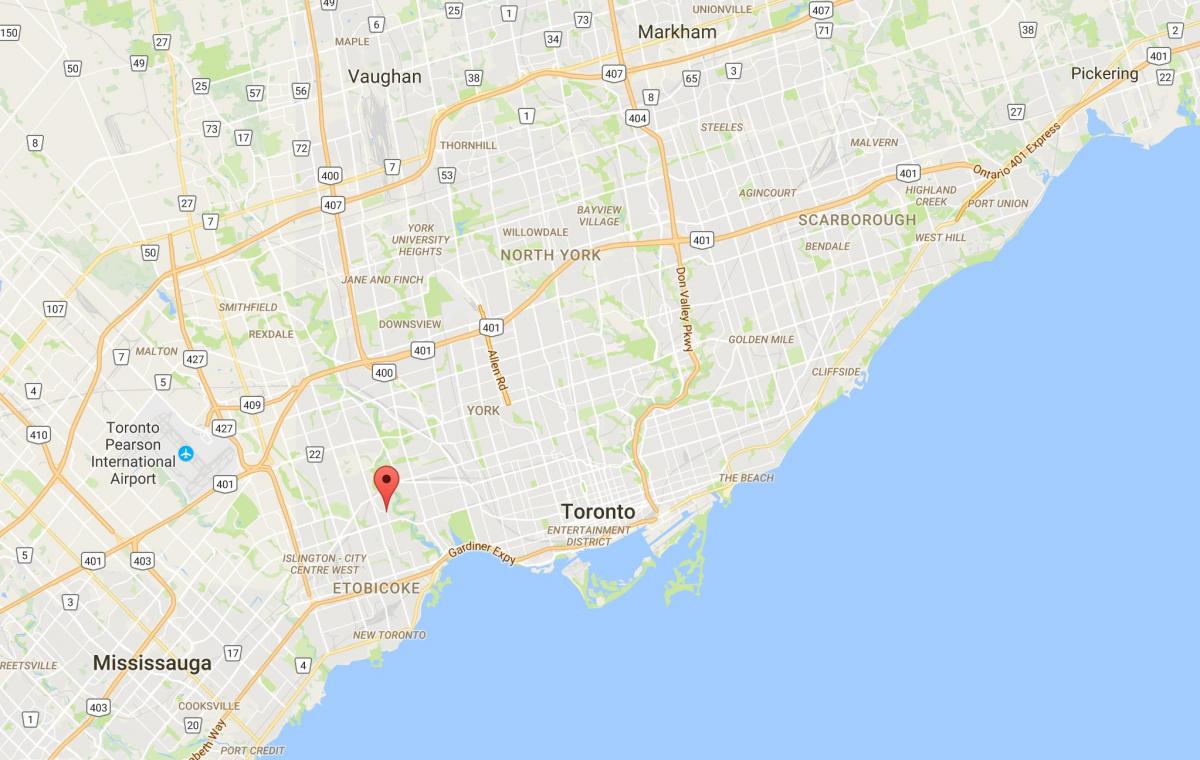 Mapa de La Kingsway districte de Toronto