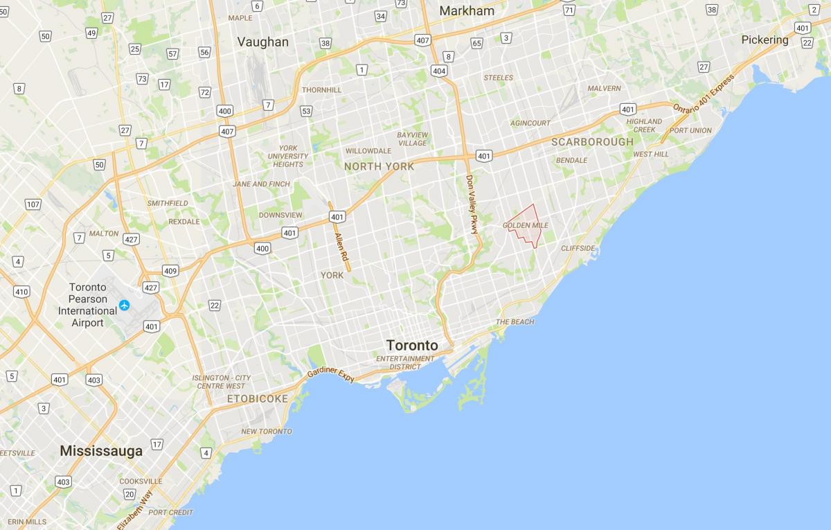 Mapa de la Milla d'Or de districte de Toronto