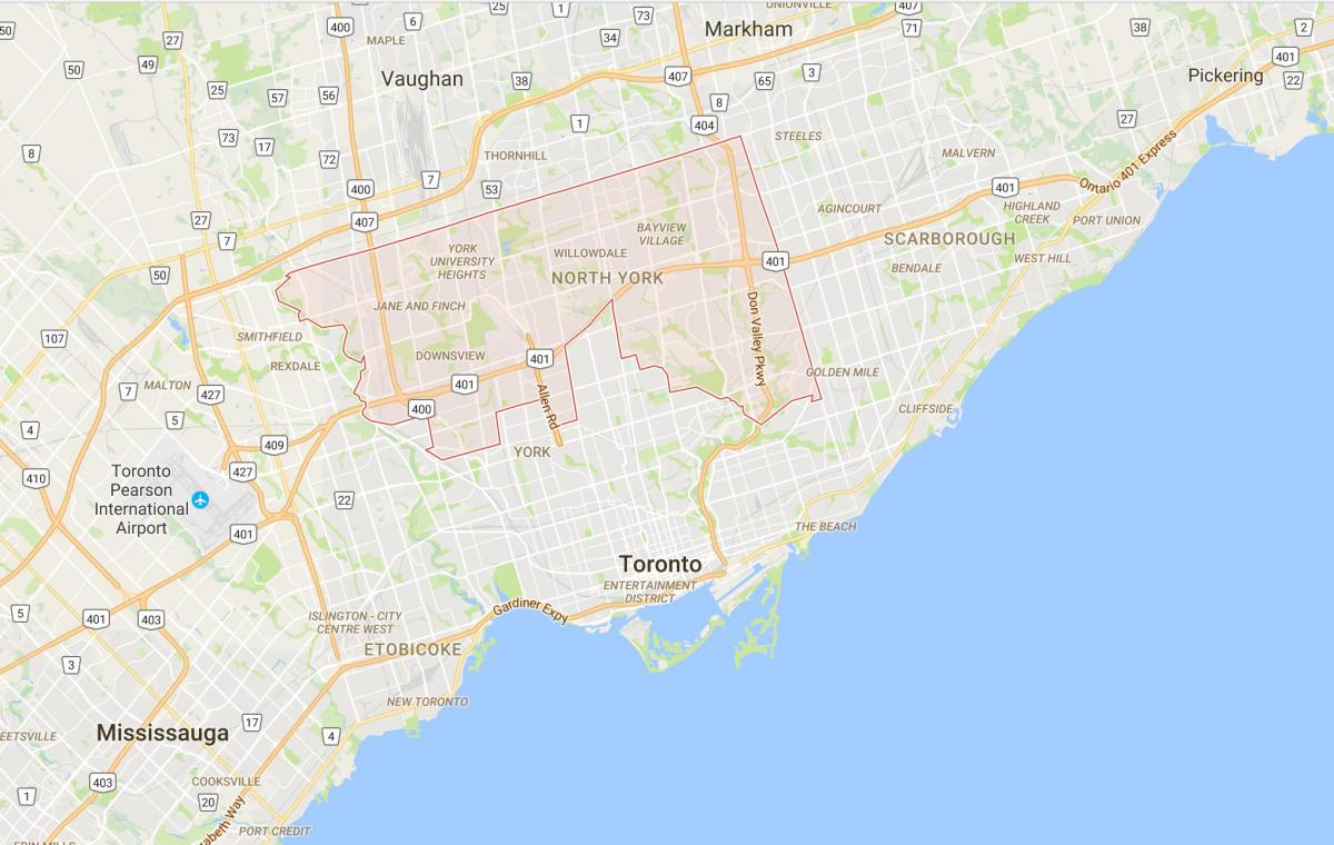 Mapa de la zona Alta de Toronto districte de Toronto