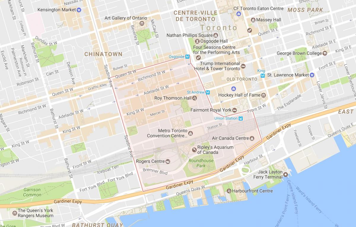 Mapa de La zona d'Oci del barri de Toronto