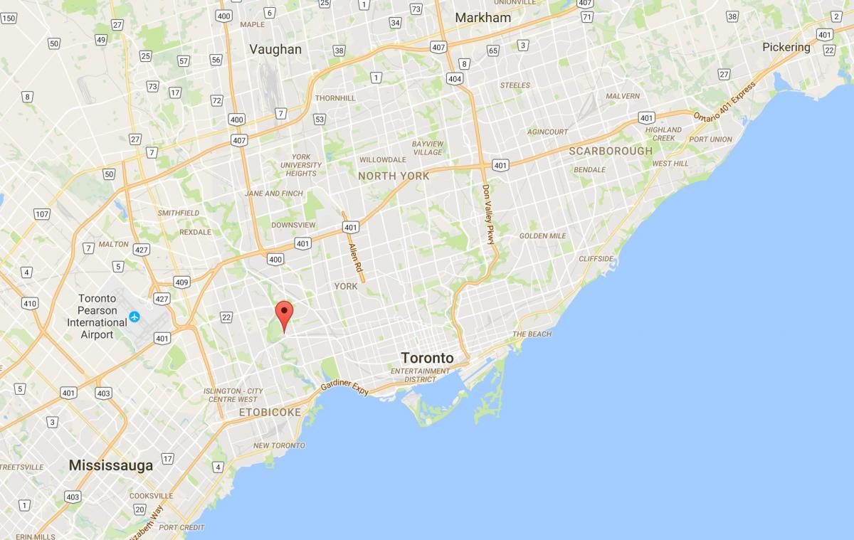 Mapa de Lambton districte de Toronto