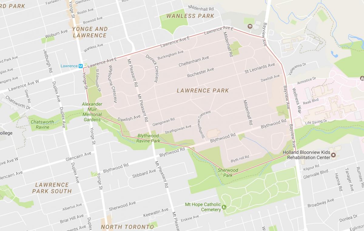 Mapa de Lawrence Parc barri de Toronto