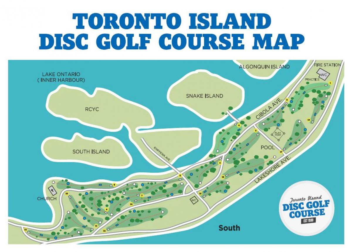 Mapa de les Illes de Toronto camps de golf de Toronto