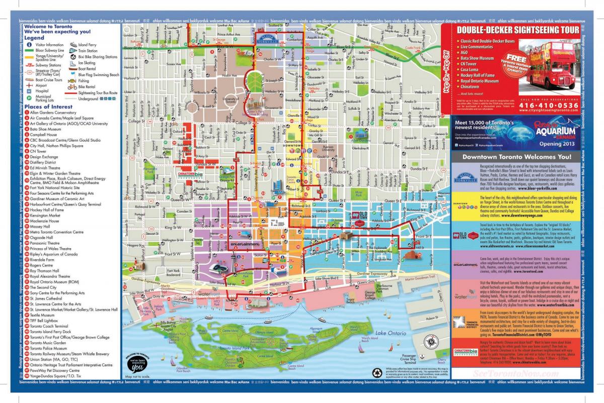 Mapa dels llocs d'interès de Toronto