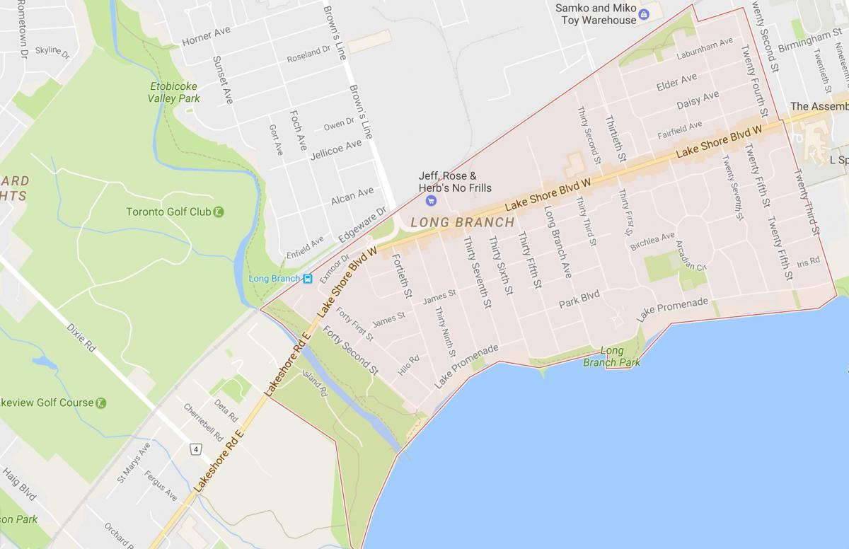 Mapa de Long Branch barri de Toronto