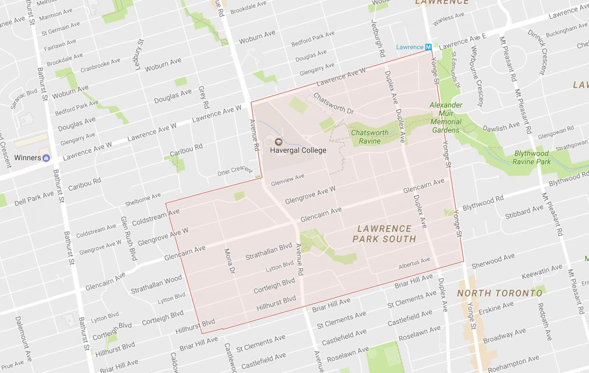 Mapa de Lytton Parc barri de Toronto