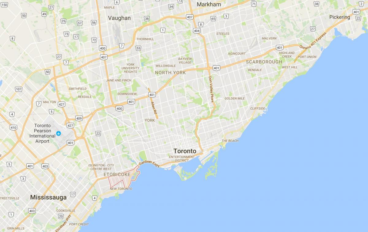 Mapa de Mimico districte de Toronto