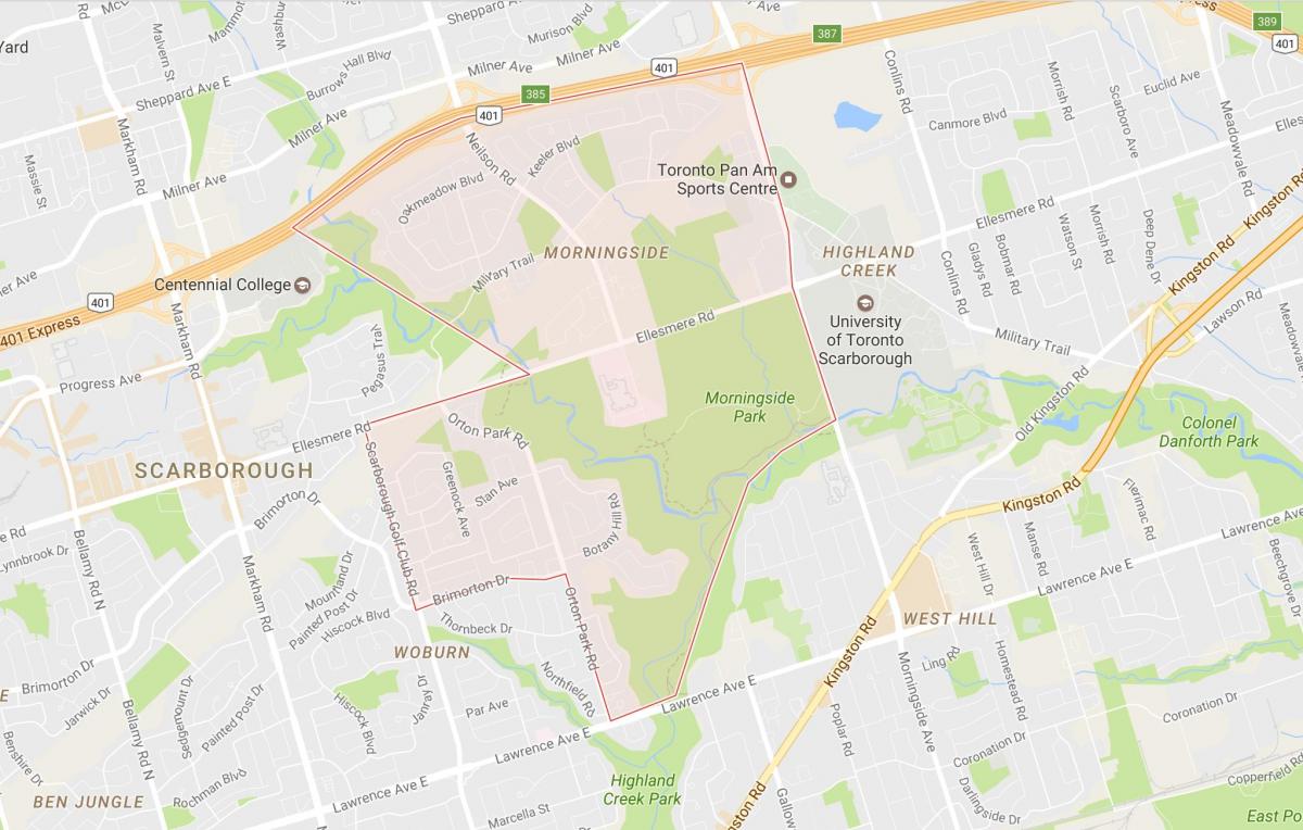 Mapa de Morningside barri de Toronto