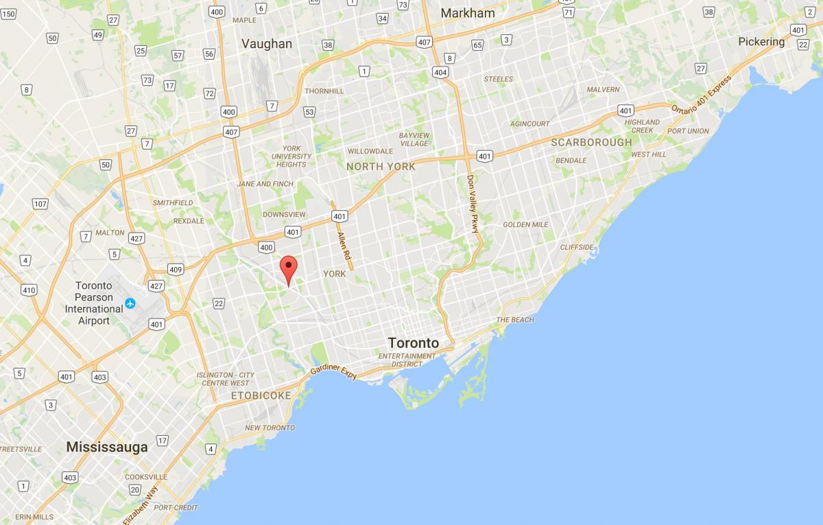 Mapa de la Muntanya de Dennis districte de Toronto