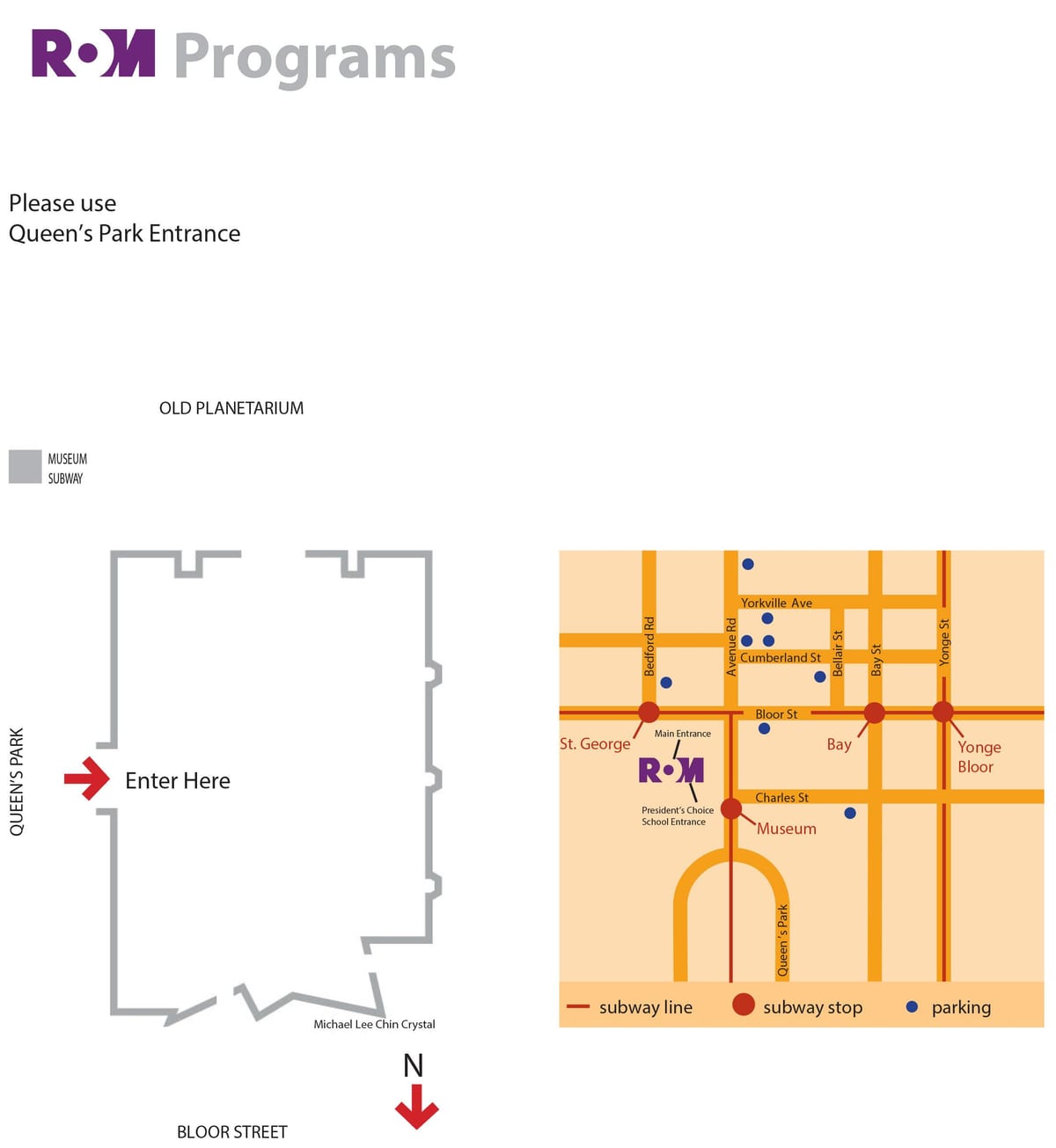 Mapa de Museu Reial d'Ontario aparcament