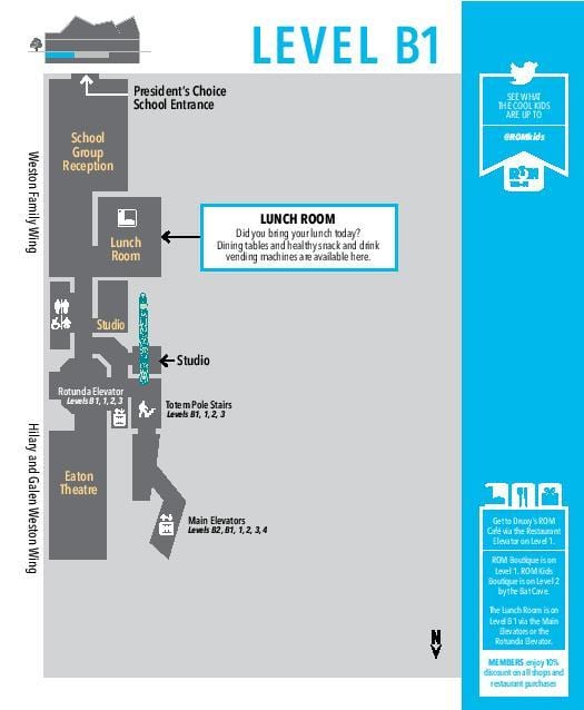 Mapa de Museu Reial d'Ontario nivell B1