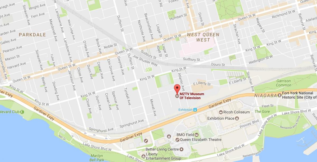 Mapa de MZTV museu de televisió de Toronto