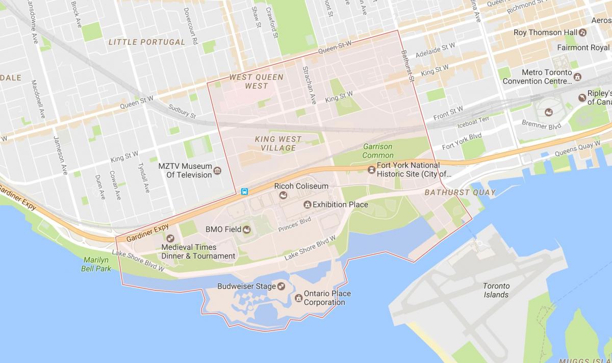 Mapa de Niagara barri de Toronto
