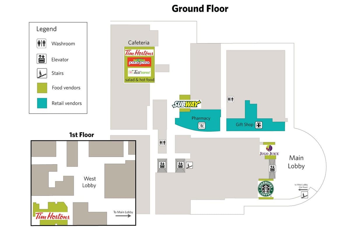 Mapa de North York de l'Hospital General de serveis d'Alimentació de Toronto