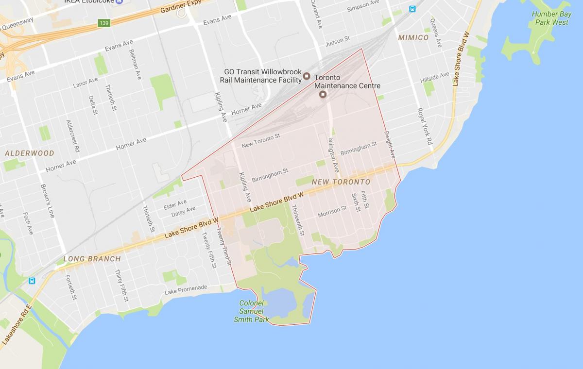 Mapa de la Nova Toronto barri de Toronto