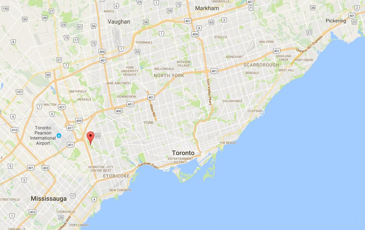 Mapa de l'Oest Deane Parc del districte de Toronto