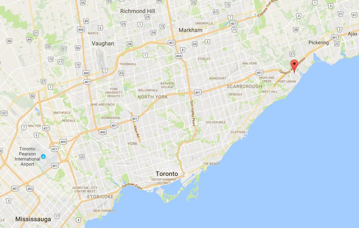 Mapa de l'Oest Rouge districte de Toronto