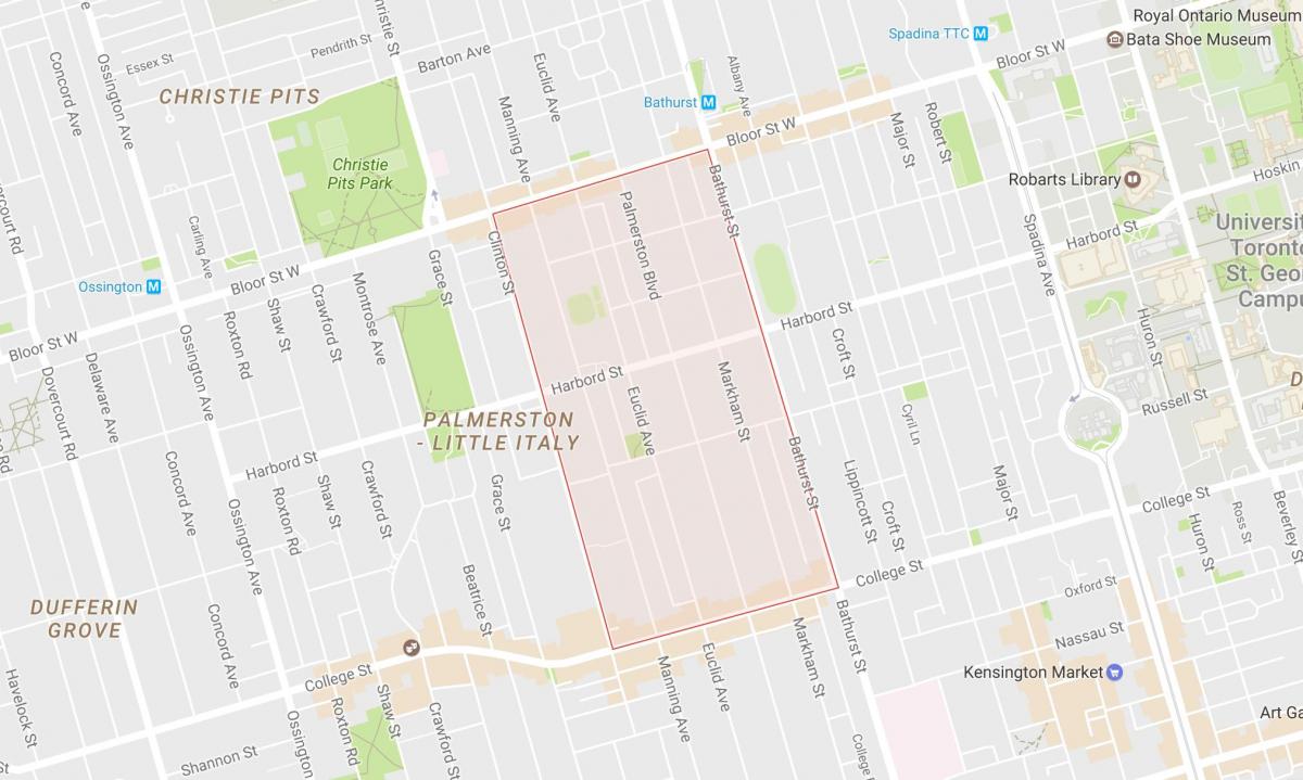 Mapa de Palmerston barri de Toronto