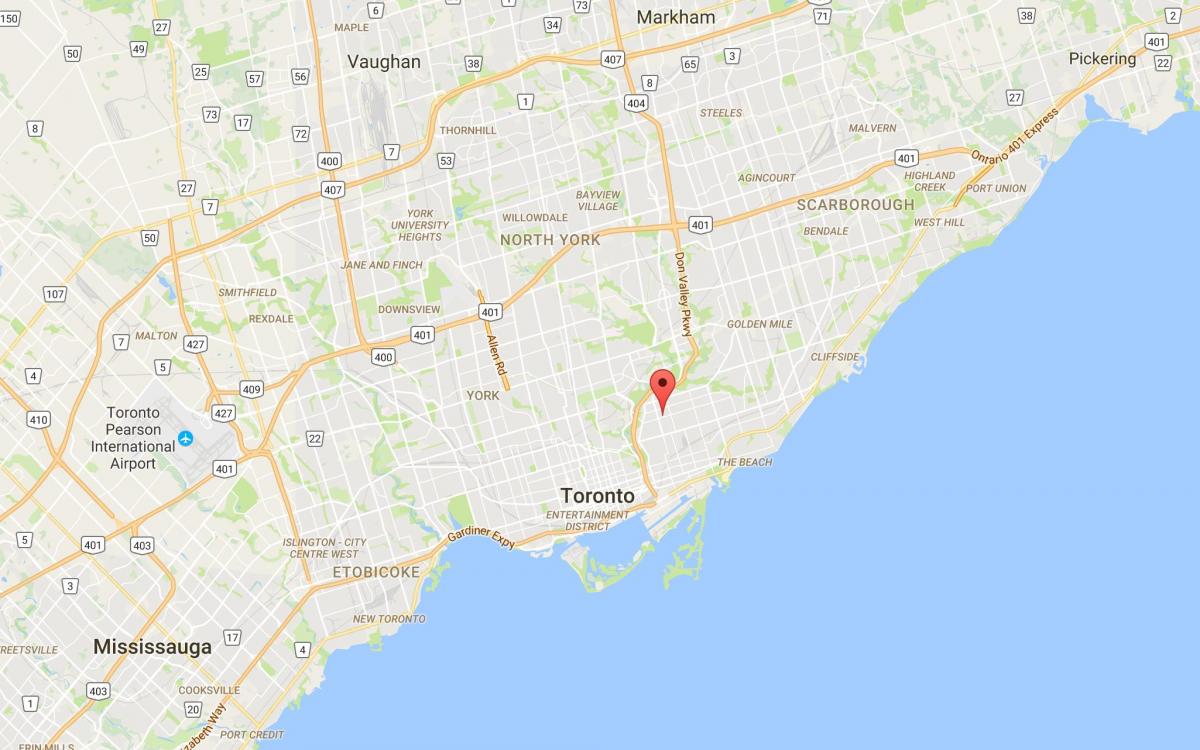 Mapa de Pape Poble districte de Toronto