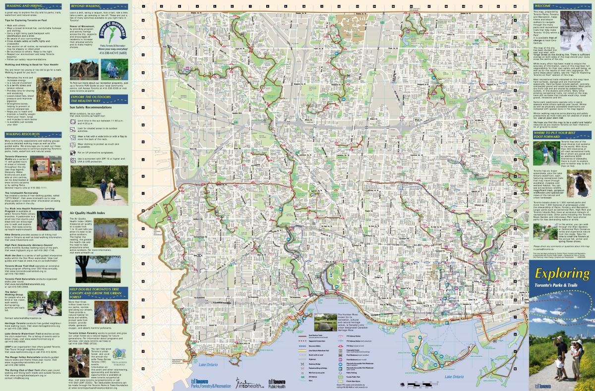 Mapa de parcs i senders per caminar Oest de Toronto