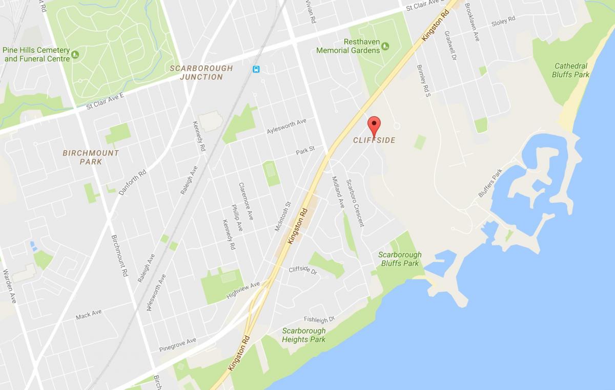 Mapa de penya-segat escarpat barri de Toronto
