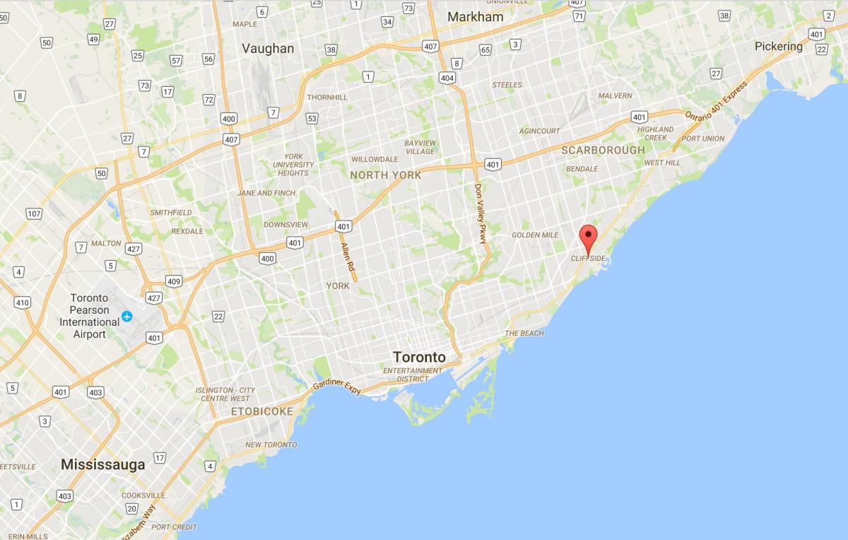 Mapa de penya-segat escarpat districte de Toronto