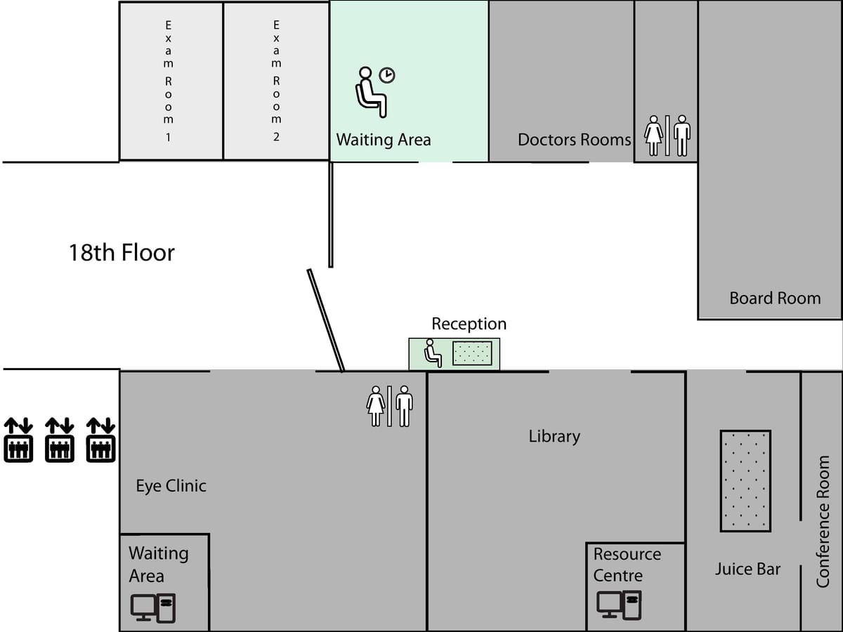 Mapa de la Princess Margaret Càncer de Centre de Toronto, 8a planta