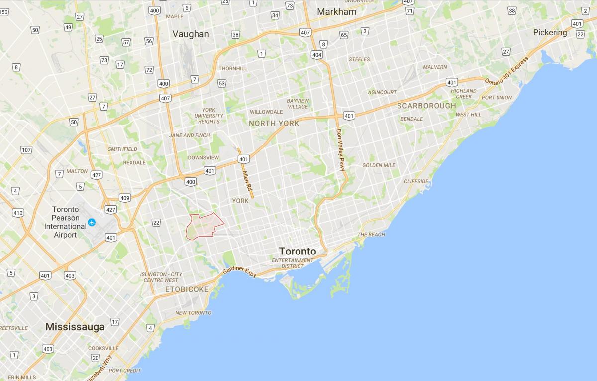 Mapa de Rockcliffe–Smythe districte de Toronto