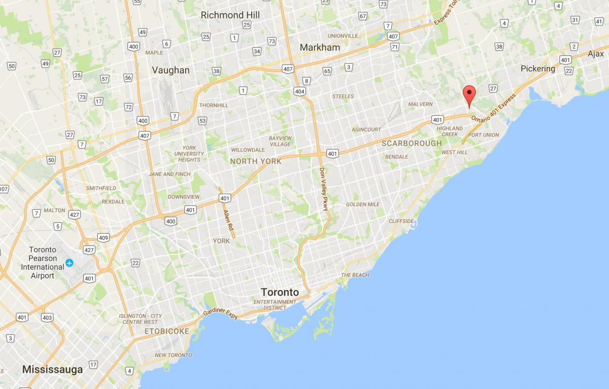 Mapa de Rouge districte de Toronto