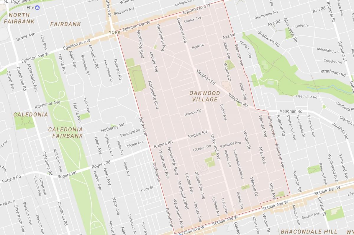 Mapa de la Roureda–Vaughan barri de Toronto