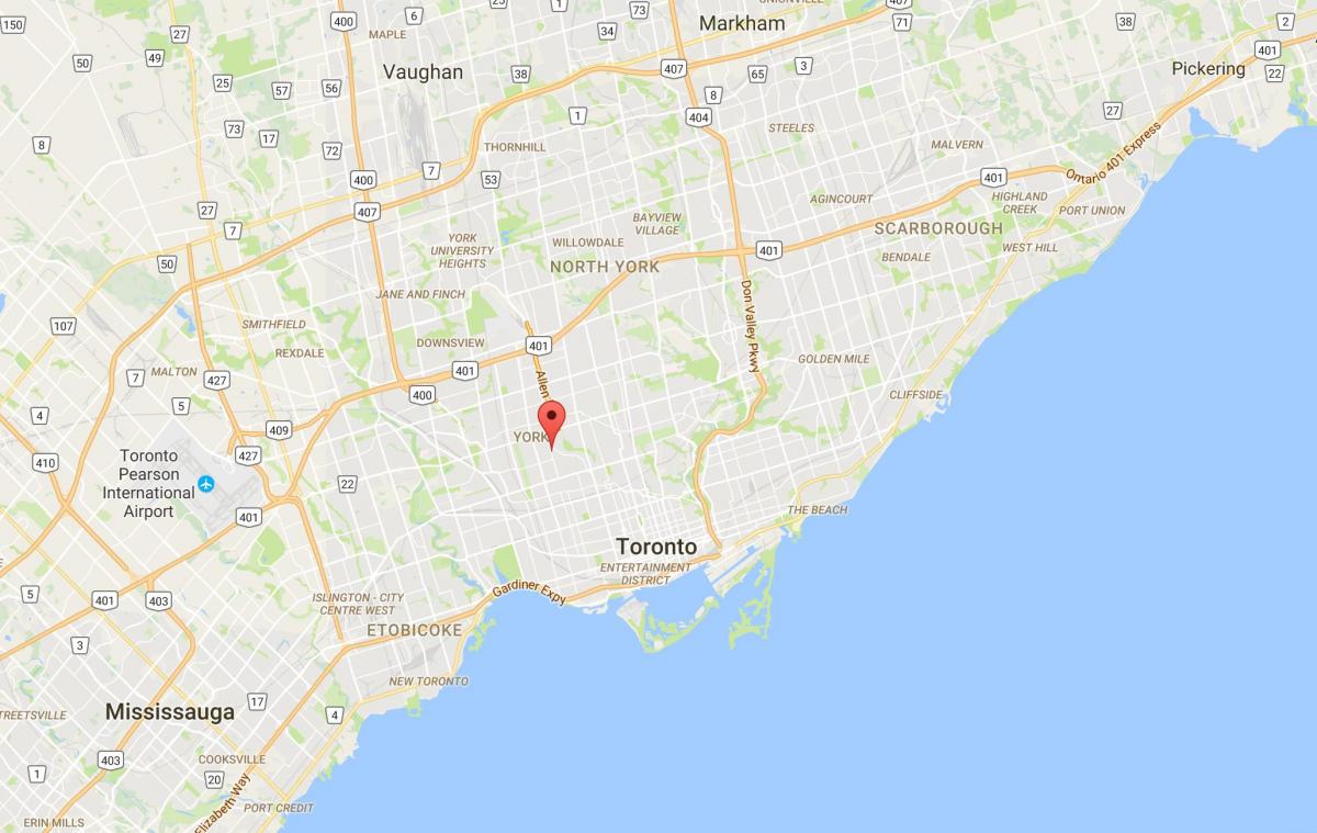 Mapa de la Roureda–Vaughan districte de Toronto