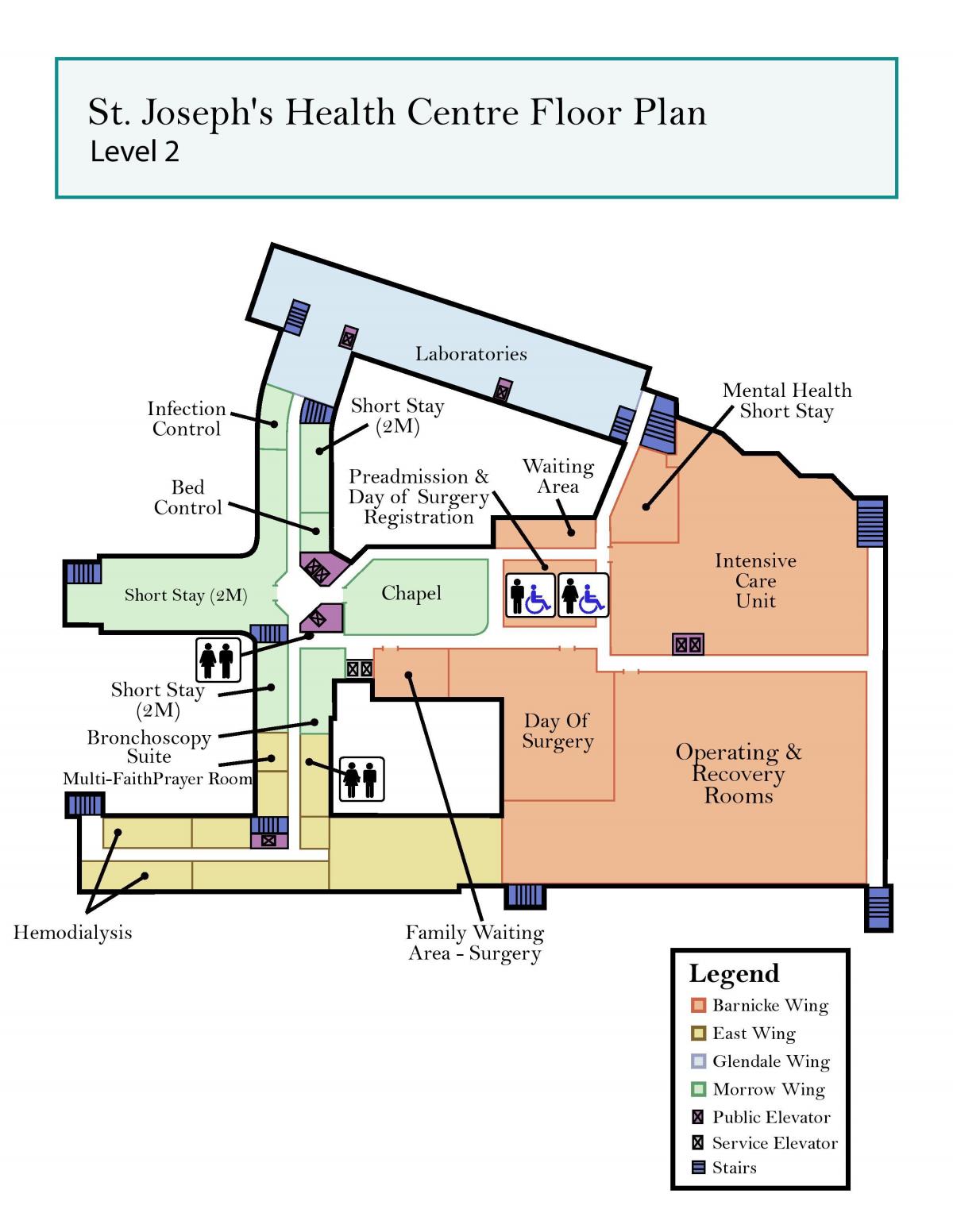 Mapa de Sant Josep, del centre de Salut de Toronto nivell 2