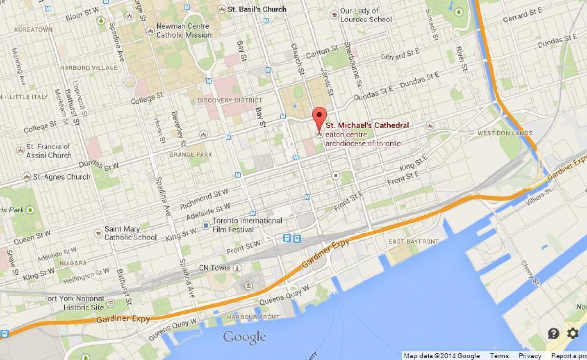 Mapa de Sant Miquel de la Cathedrale de Toronto visió general