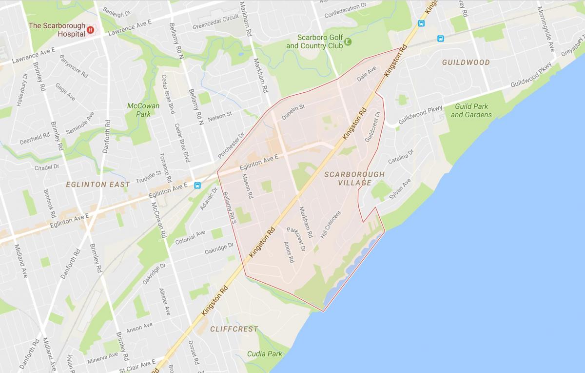 Mapa de Scarborough Poble, barri de Toronto