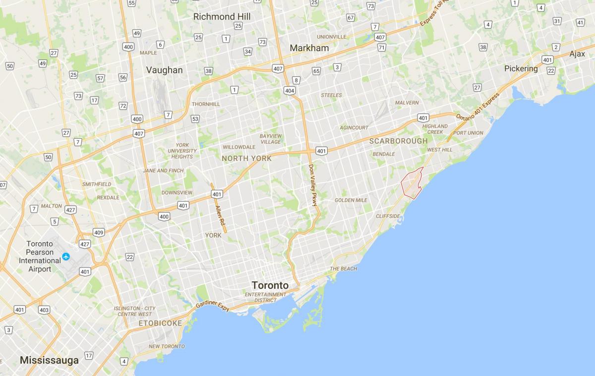 Mapa de Scarborough Poble districte de Toronto