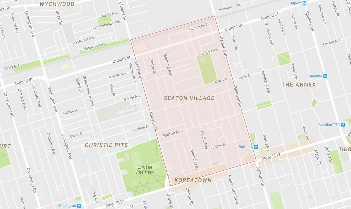 Mapa de Seaton Poble, barri de Toronto